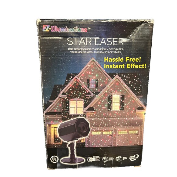 EZ-Illuminations Laser Projector Animated Christmas Red Green Stars NEW Open Box - Picture 1 of 8
